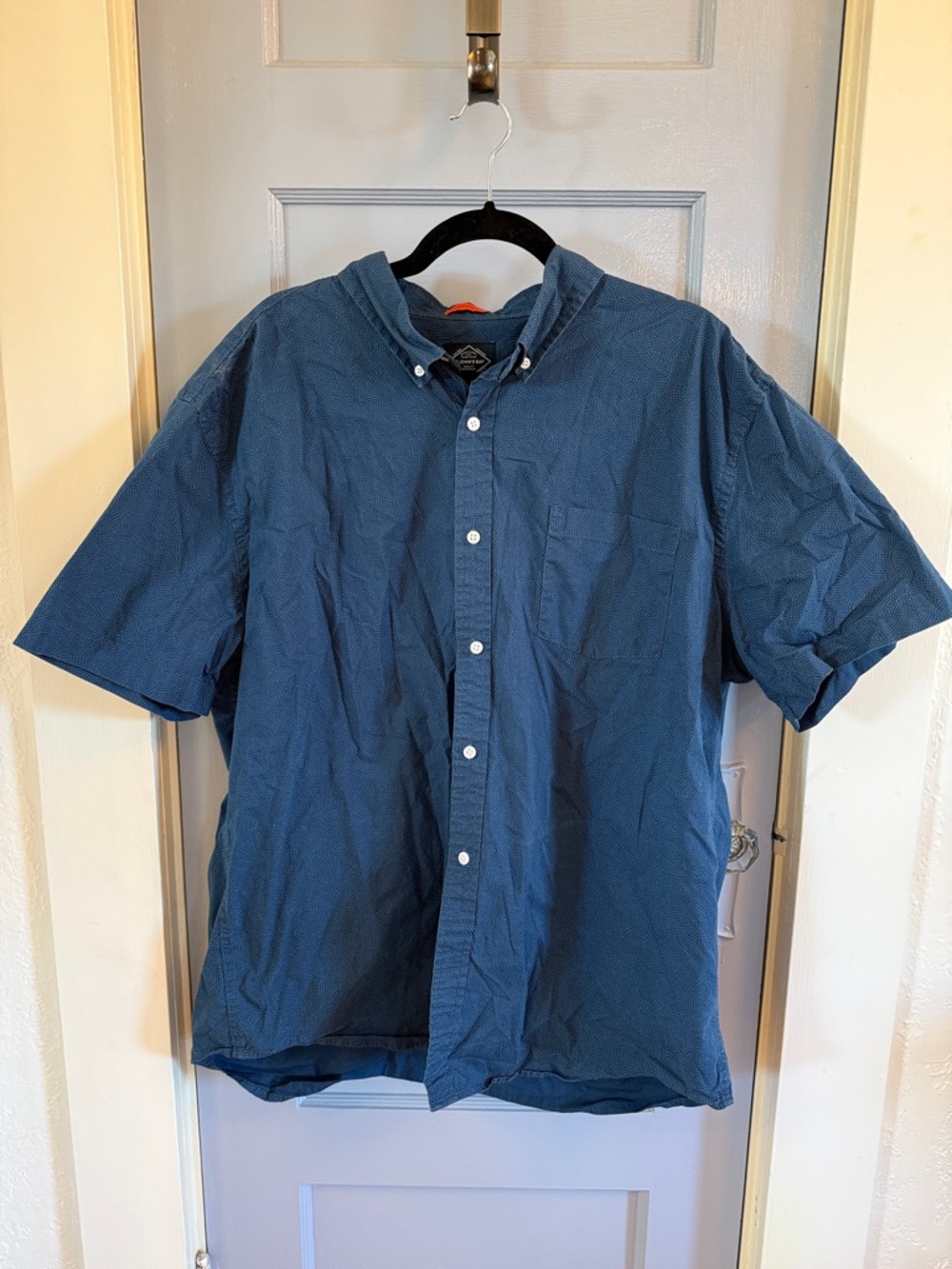 St. John's Bay Navy Blue Short-Sleeve Button-Down Shirt